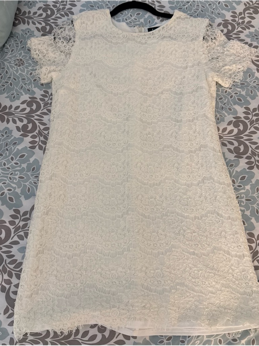 Lulu's Ivory Lace Mini Shift Dress